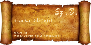 Szarka Dávid névjegykártya
