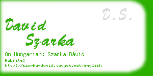 david szarka business card